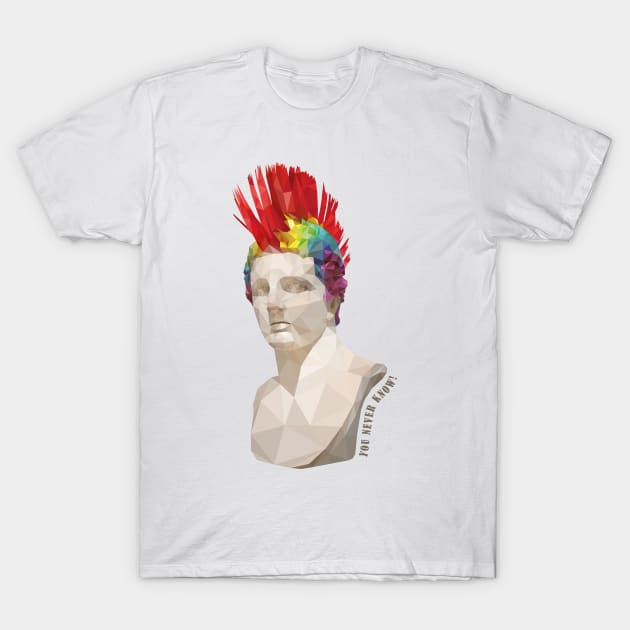 Greek Punk Mohawk Sculpture T-Shirt by Kaos MotivAsik